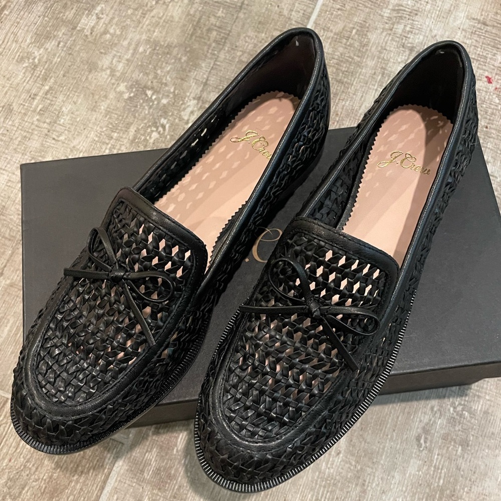 Jcrew Woven Classic Loafers black size 8, NWT